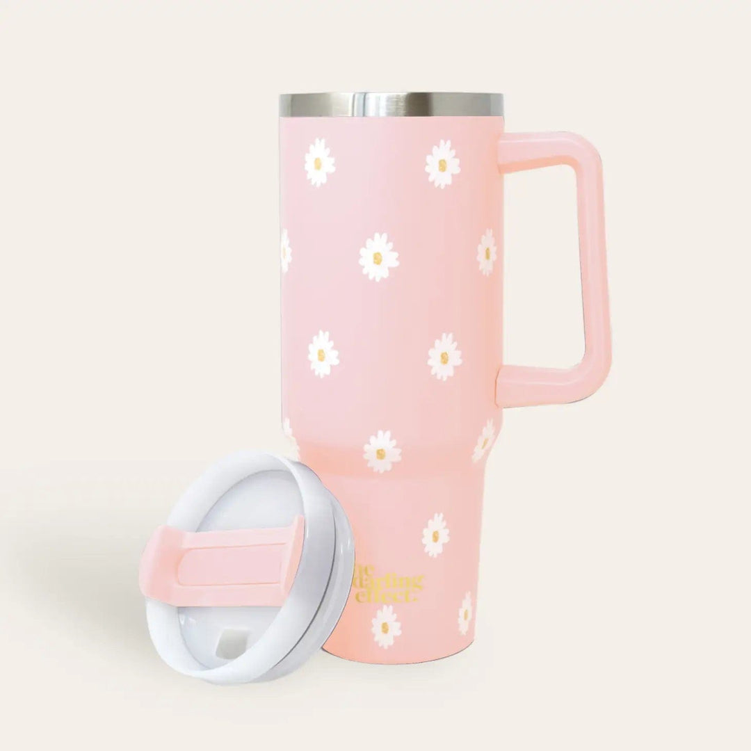 The Darling Effect Cups Dancing Daisy Lilac Take Me Everywhere Tumbler in Dancing Daisy Pink