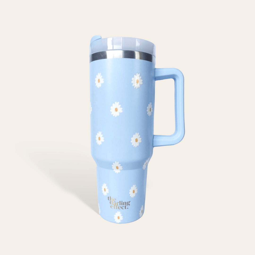 The Darling Effect Cups default NEW! Take Me Everywhere Tumbler - Dancing Daisy Blue