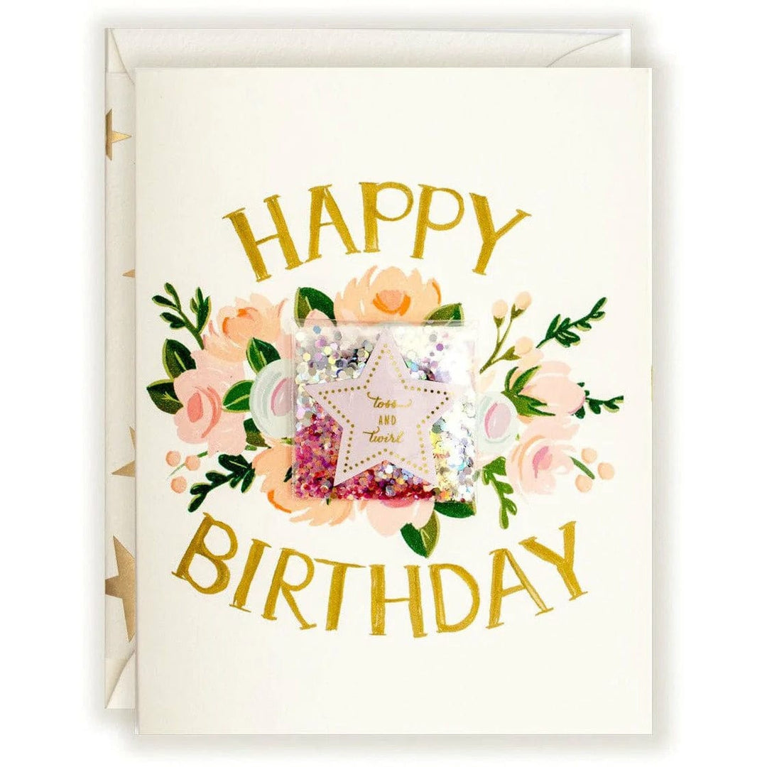 The First Snow Card Toss & Twirl Birthday Glitter Card