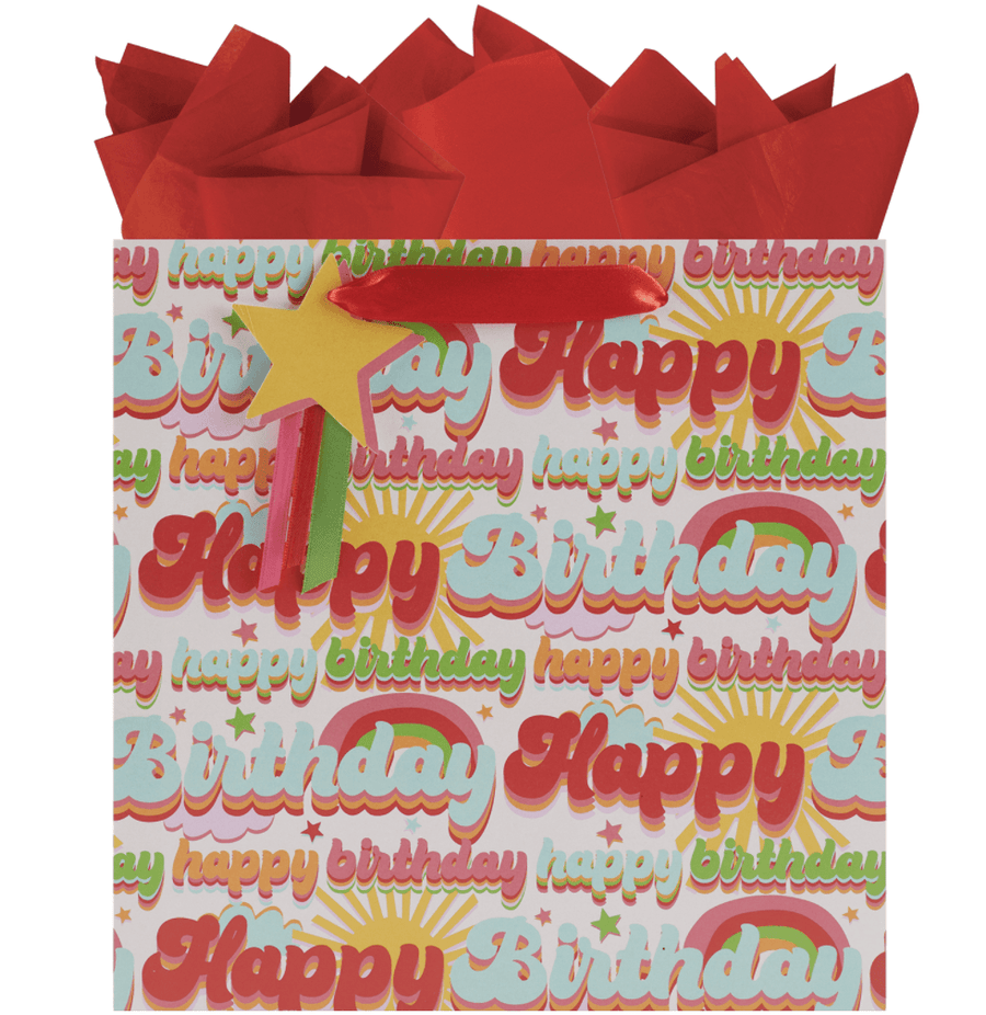 The Gift Wrap Company Gift Bag Birthday Groove Medium Square Gift Bag