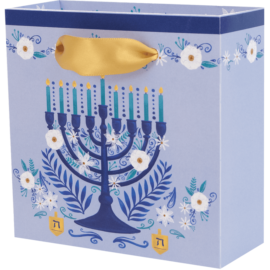 The Gift Wrap Company Gift Bag Menorah Light Petite Square Bag