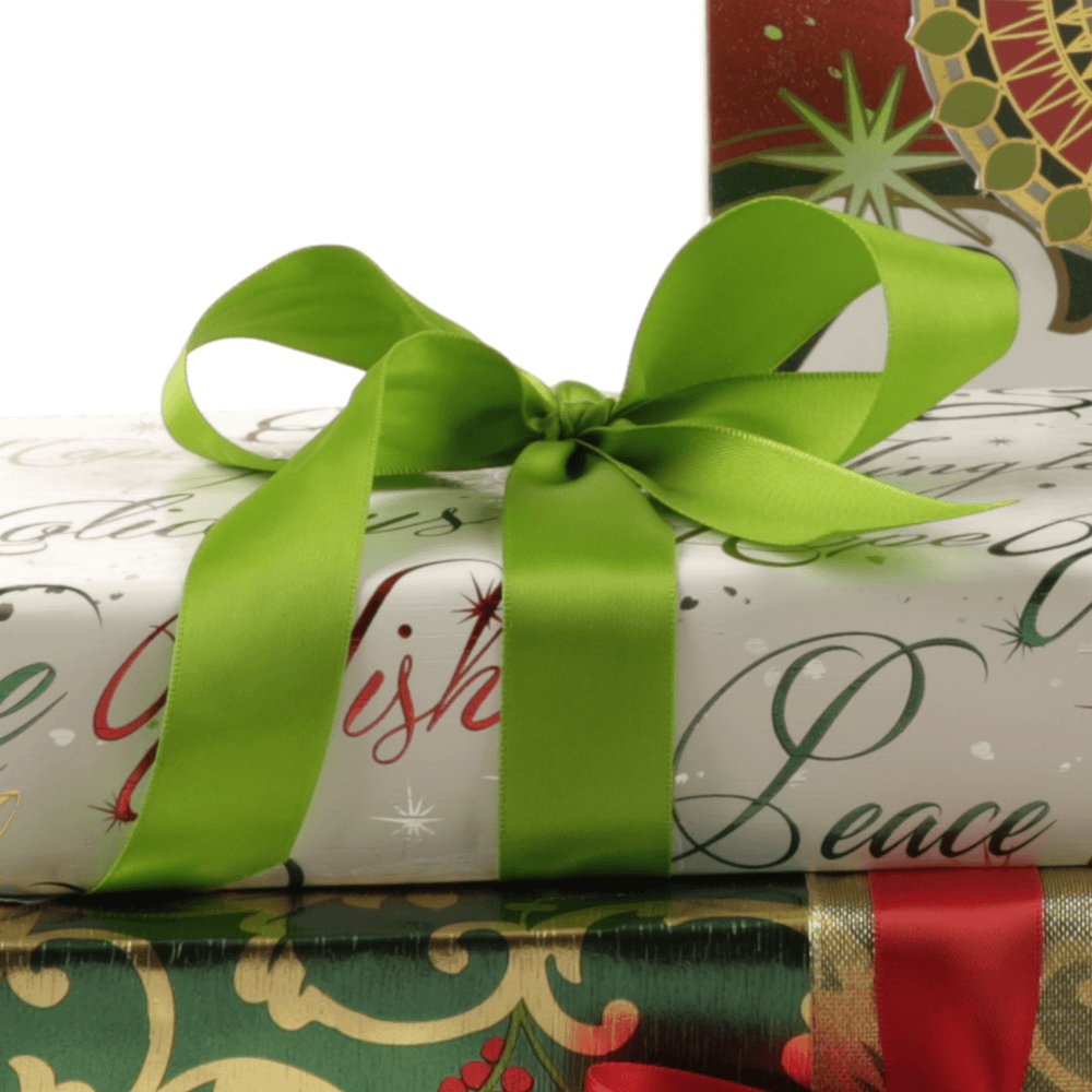 The Gift Wrap Company Ribbon Lime Luxury Satin Ribbon