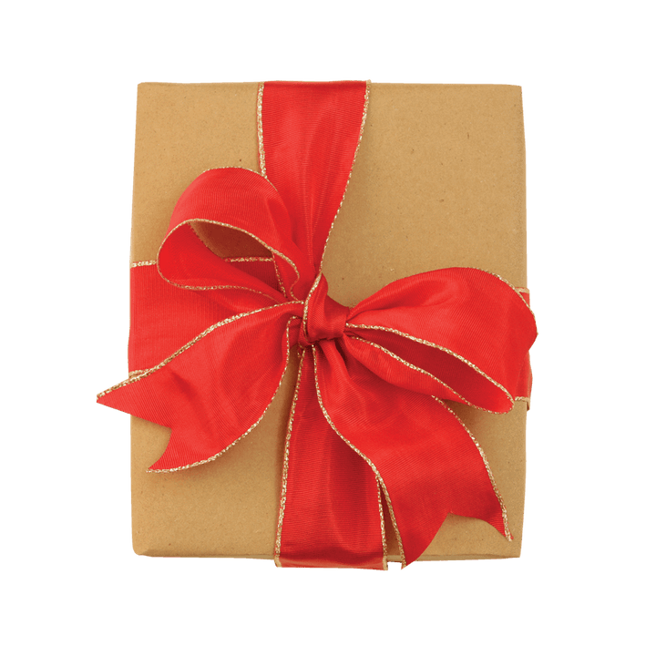 The Gift Wrap Company Ribbon Red Wired Gold Edge Satin Ribbon