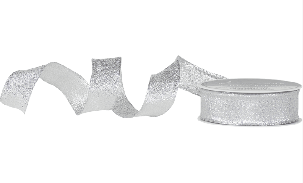 The Gift Wrap Company Ribbon Silver Wired Edge Brights Ribbon