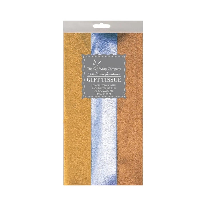 The Gift Wrap Company Tissue Paper Mixed Metals Solid Multi-Pack Tissue