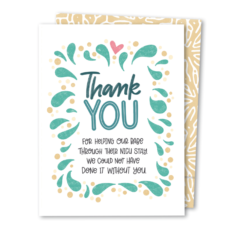The Noble Paperie Single Card NICU Thank You Card