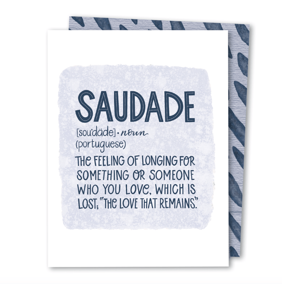 The Noble Paperie Single Card Saudade Sympathy Card