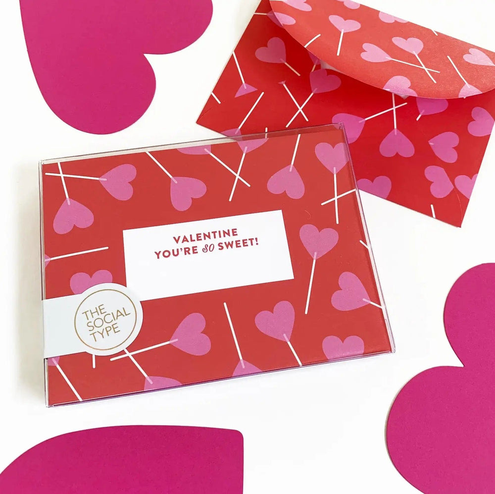 The Social Type Boxed Card Set So Sweet Valentine - Patterned Note Set