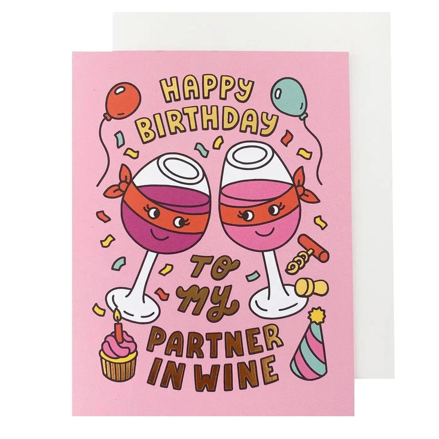 The Social Type Card Partner in Wine Birthday Card