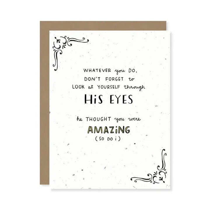 Thoughtful Human Single Card His Eyes Day Card