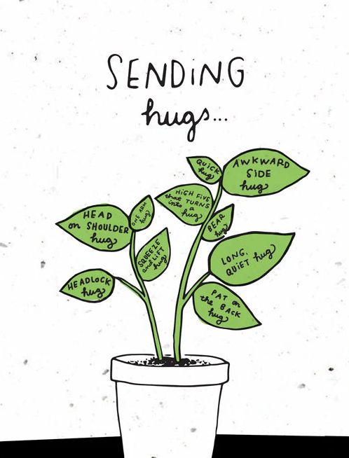 Thoughtful Human Single Card Sending Hugs Card