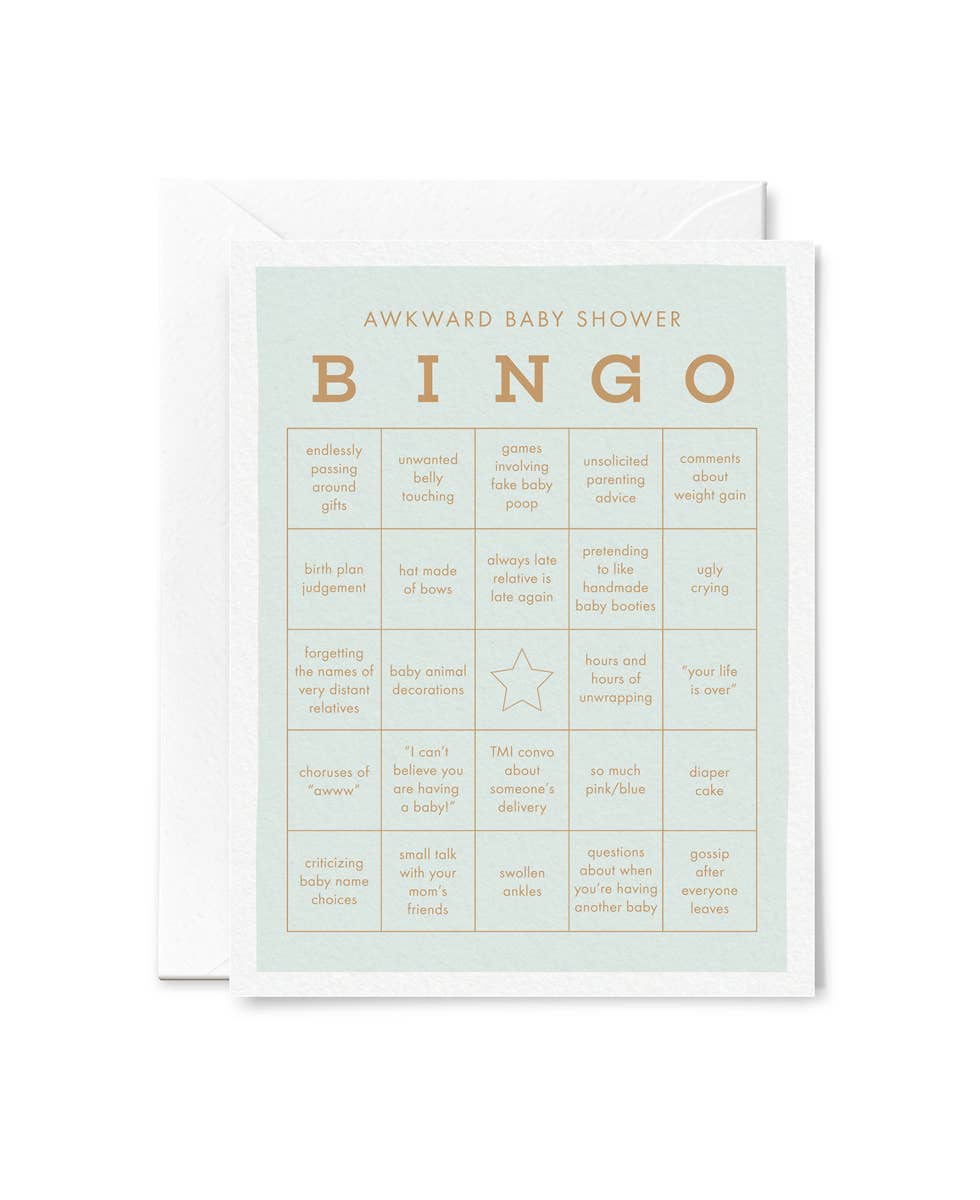 Tiny Hooray Card Baby Shower Bingo Card
