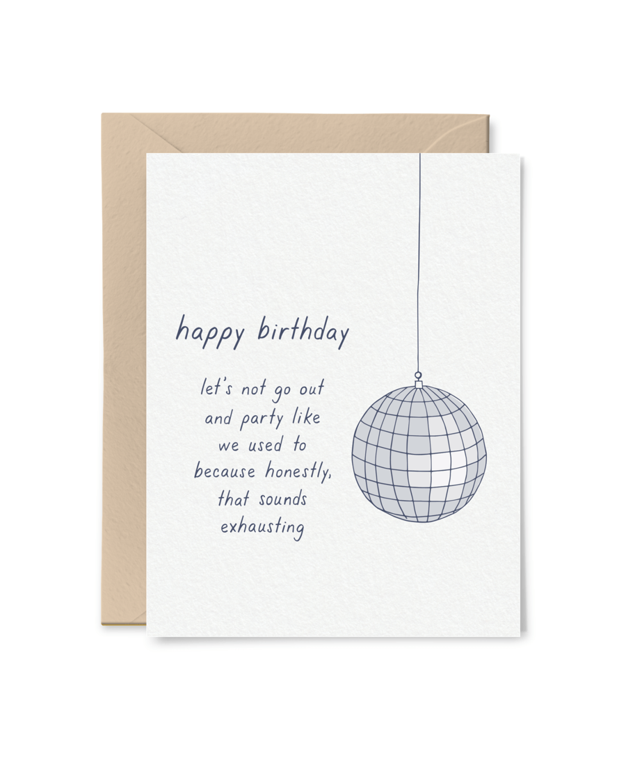 Tiny Hooray Card Discoball Birthday Card