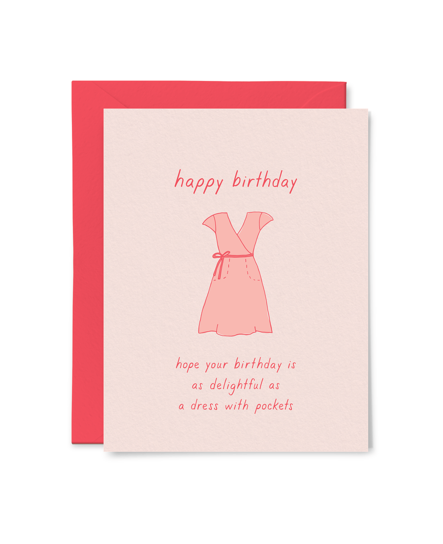 Tiny Hooray Card Dress With Pockets Birthday Card