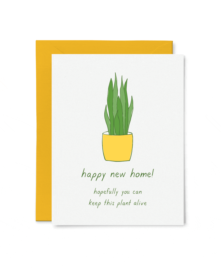 Tiny Hooray Card Housewarming Plant Card