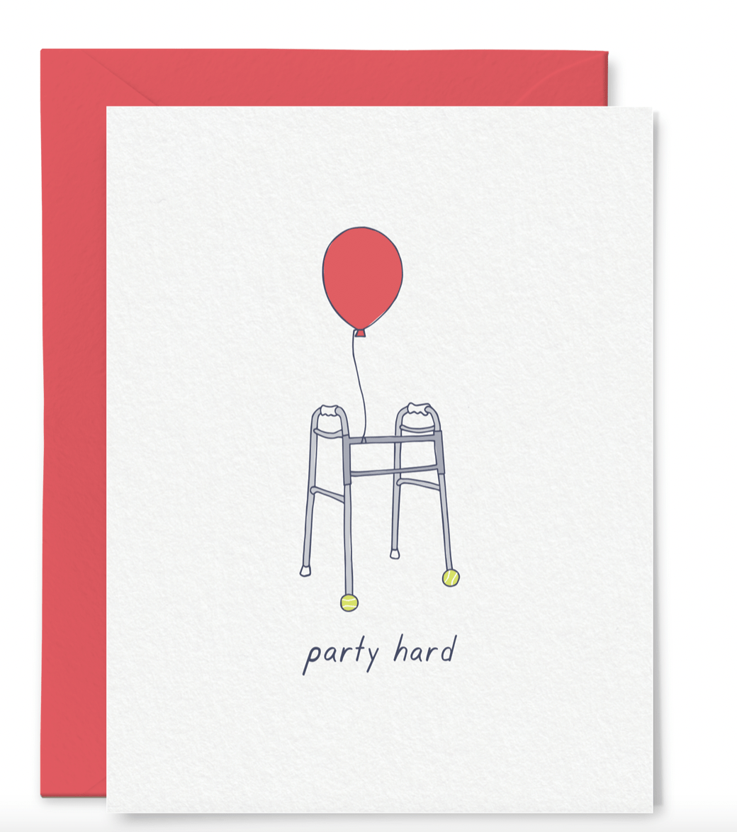 Tiny Hooray Card Party Hard Birthday Card