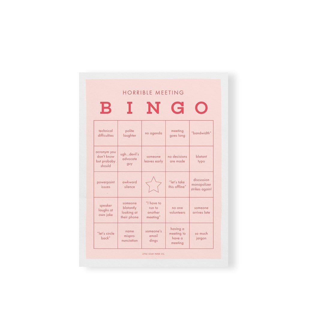 Tiny Hooray Notepad Horrible Meeting Bingo Notepad / 10 Different Designs