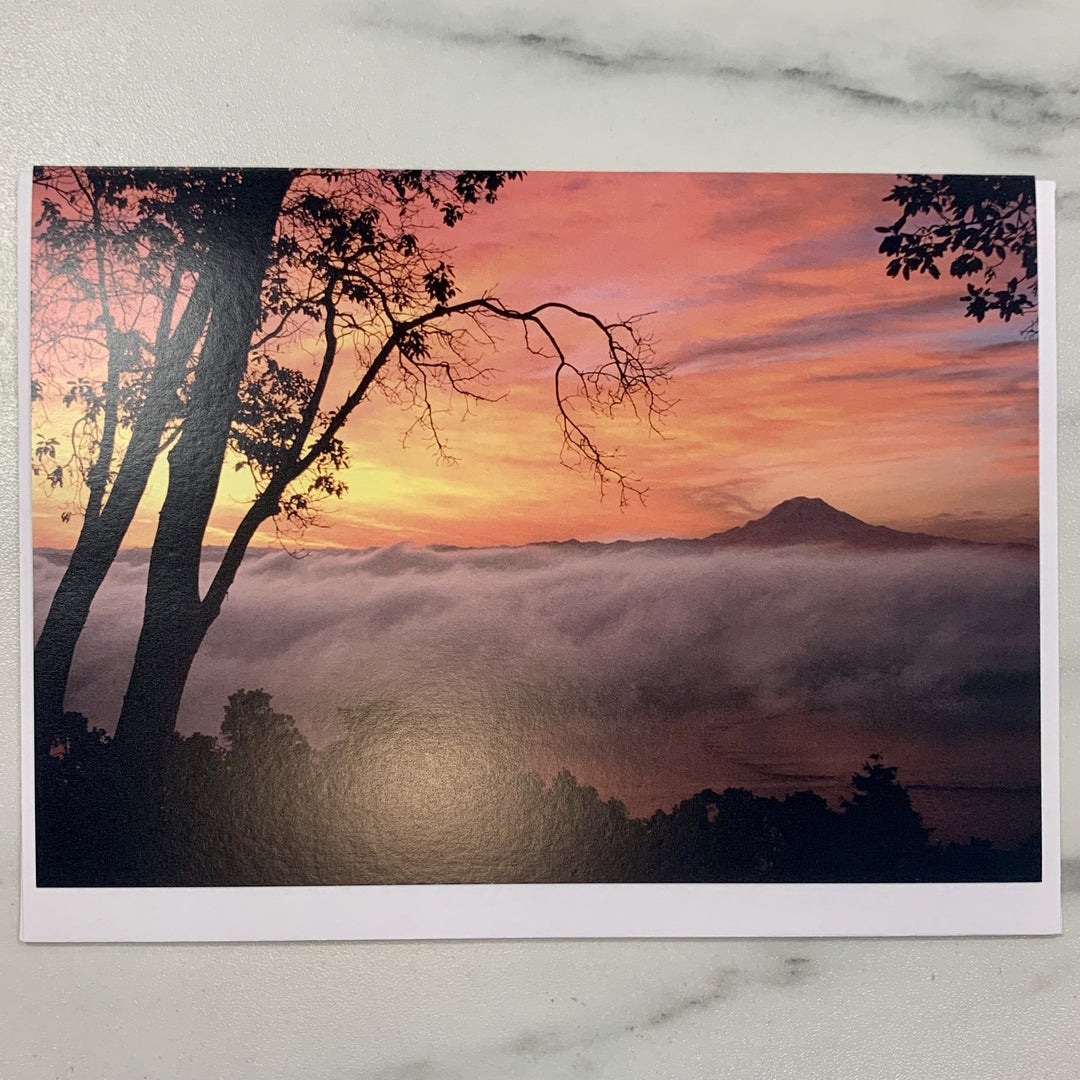 Tom Haseltine Photography Card Sunrise and the Fog, Mt. Rainier Card