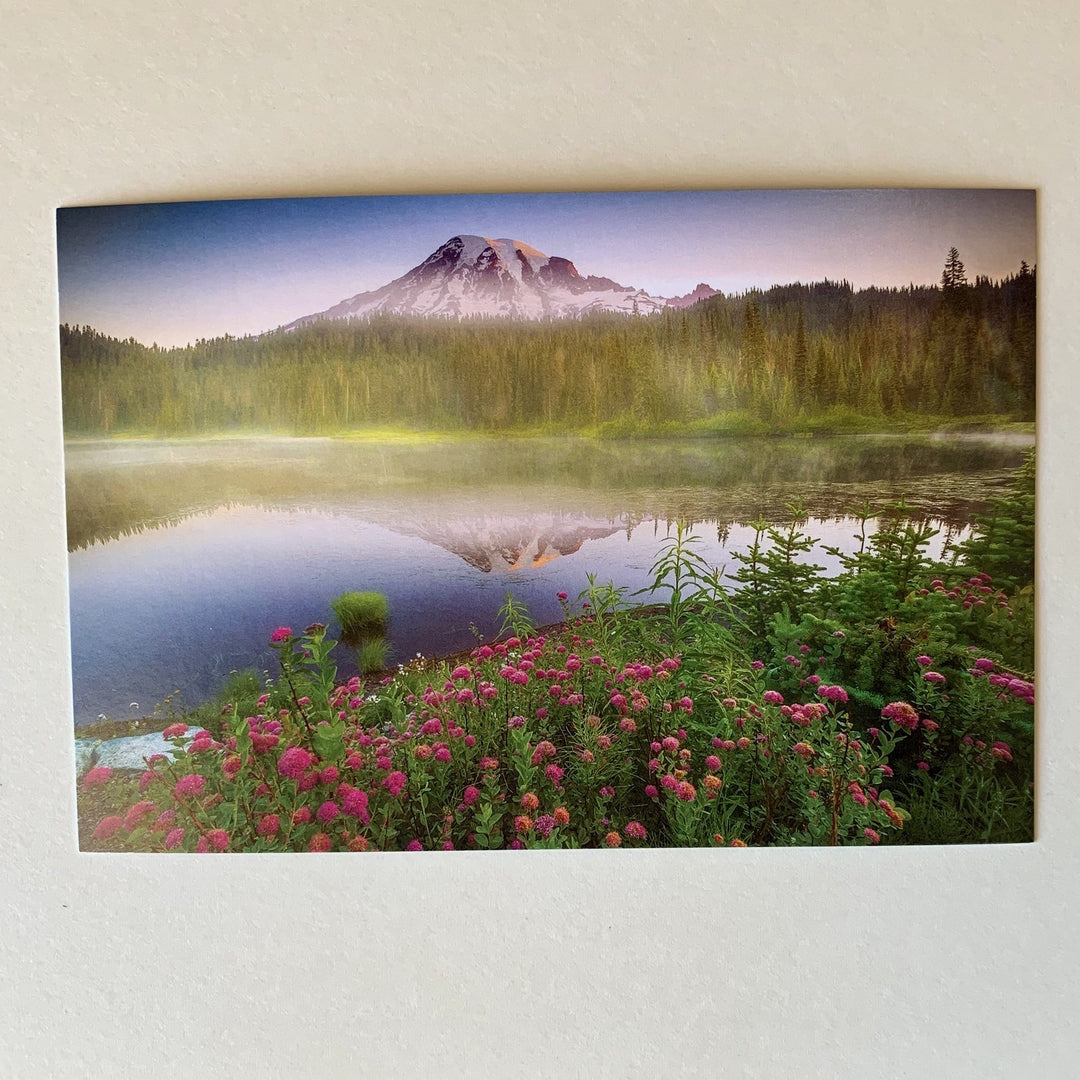 Tom Haseltine Photography Postcard Foggy Sunrise, Reflection Lake Postcard