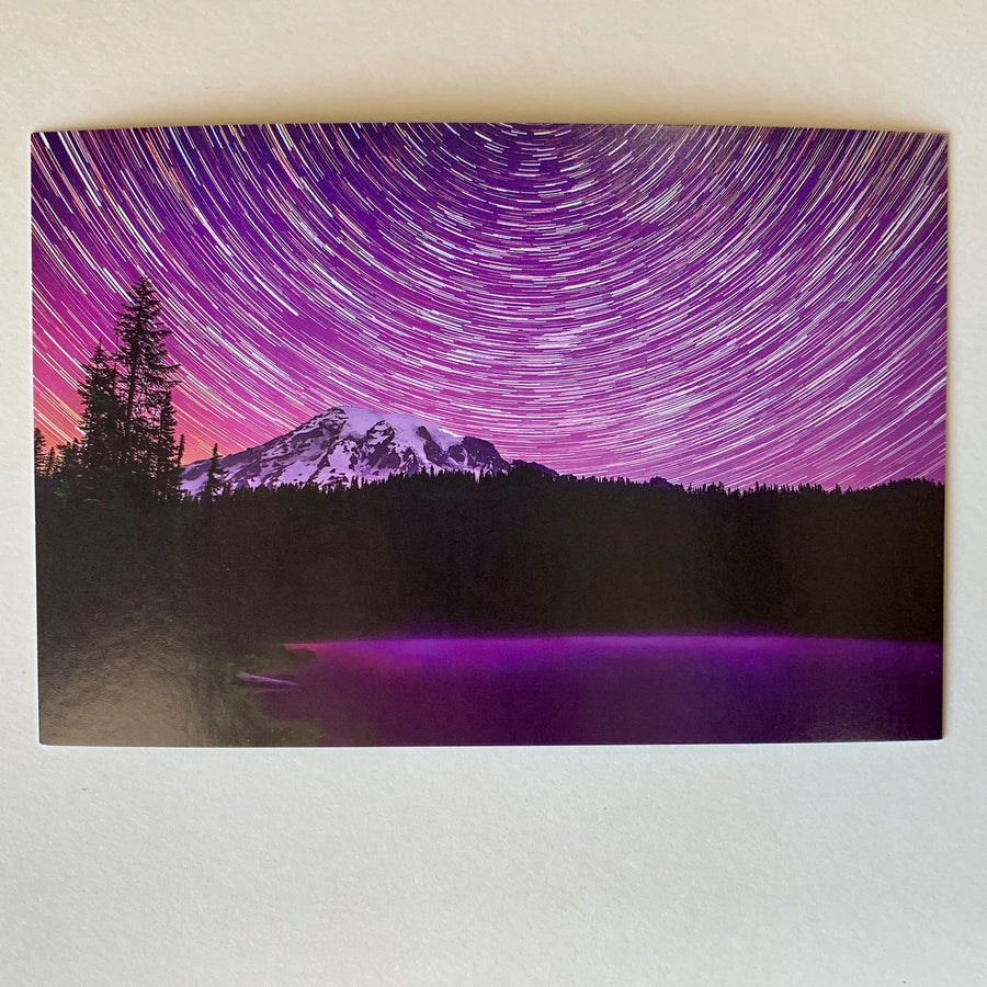 Tom Haseltine Photography Postcard Star Trails over Mount Rainier Postcard