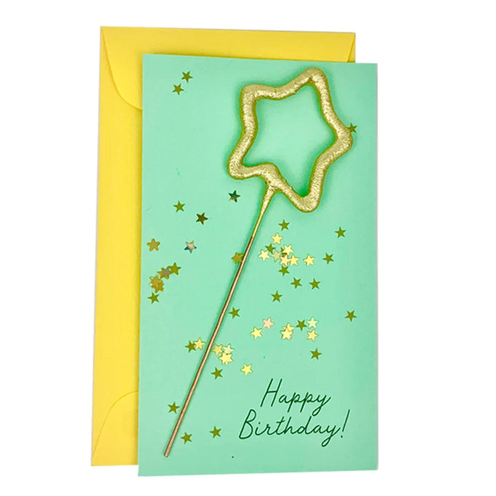 Tops Malibu Card Green Card Confetti Sparkler Cards Happy Birthday!