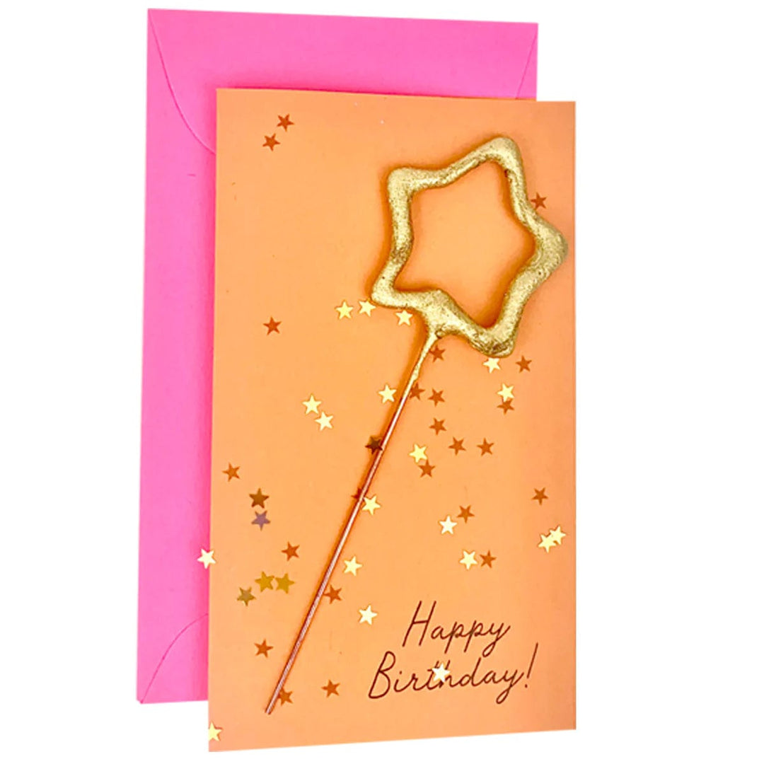 Tops Malibu Card Orange Card Confetti Sparkler Cards Happy Birthday!