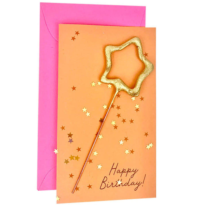 Tops Malibu Card Orange Card Confetti Sparkler Cards Happy Birthday!