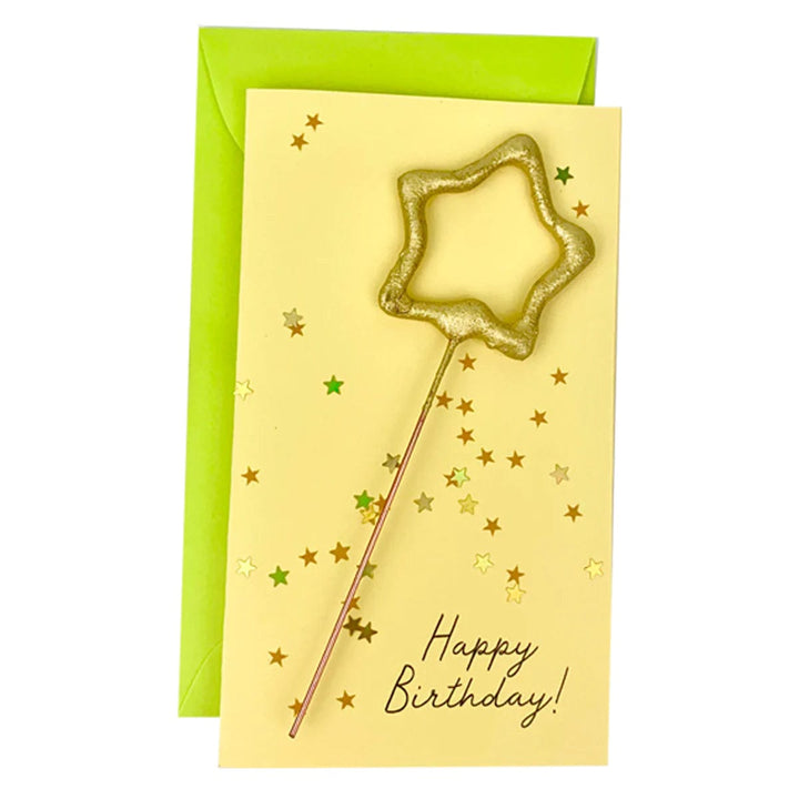 Tops Malibu Card Yellow Card Confetti Sparkler Cards Happy Birthday!