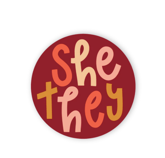 Twentysome Design Sticker She / They Pronoun Mini Sticker