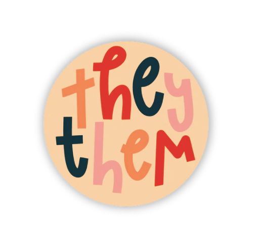 Twentysome Design Sticker They / Them Pronoun Mini Sticker