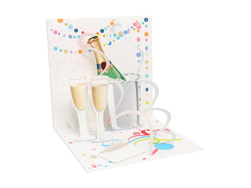 Up With Paper Card A Toast For You! Pop-Up Card