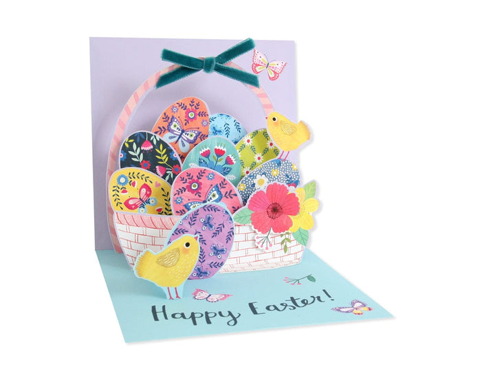 Up With Paper Card Basket of Easter Eggs Pop-Up Card