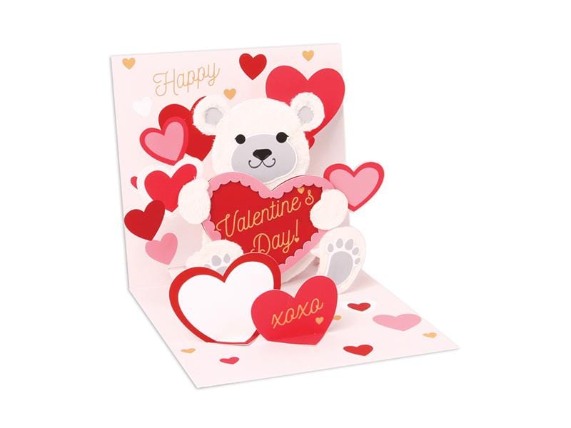 Up With Paper Card Bear & Hearts Valentine Pop-Up Card