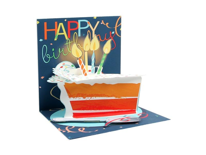 Up With Paper Card Big Slice of Cake Birthday Pop-Up Card