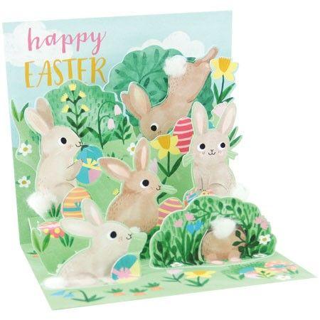 Up With Paper Card Bunnies Everywhere Pop-Up Card