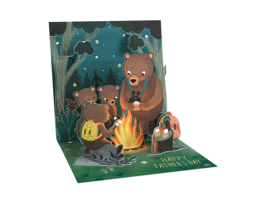 Up With Paper Card Camping Bears Father's Day Pop-Up Card