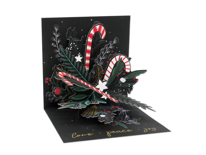 Up With Paper Card Candy Cane Bouquet Christmas Pop-Up Card