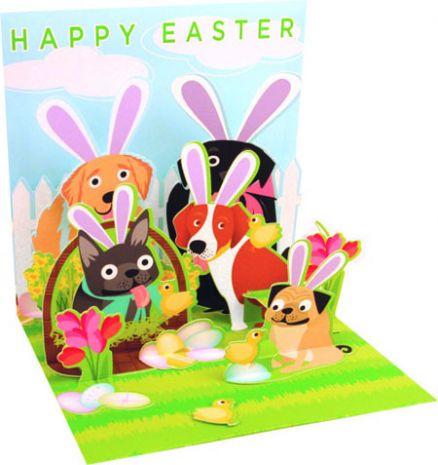 Up With Paper Card Easter Dog Pop-Up Card