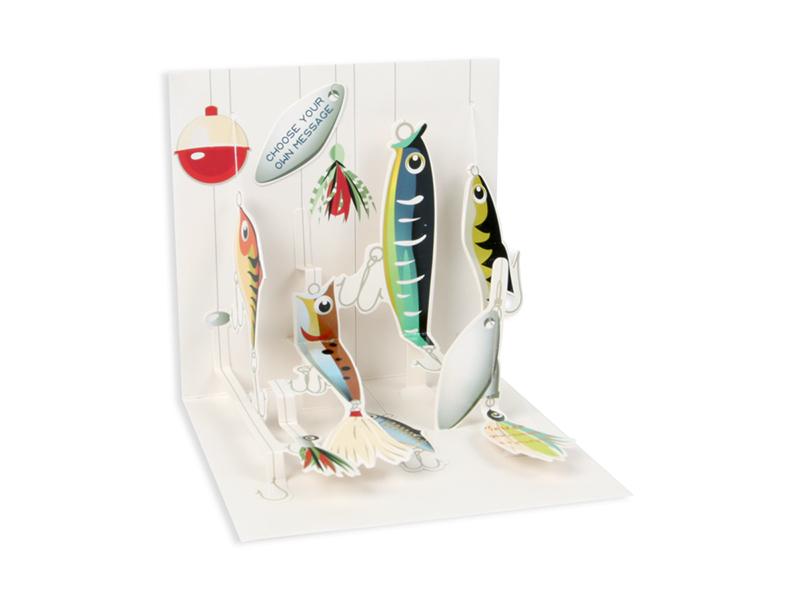 Up With Paper Card Fishing Lures Pop-Up Card