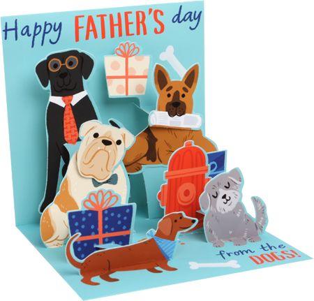 Up With Paper Card From The Dogs Father's Day Pop-Up Card