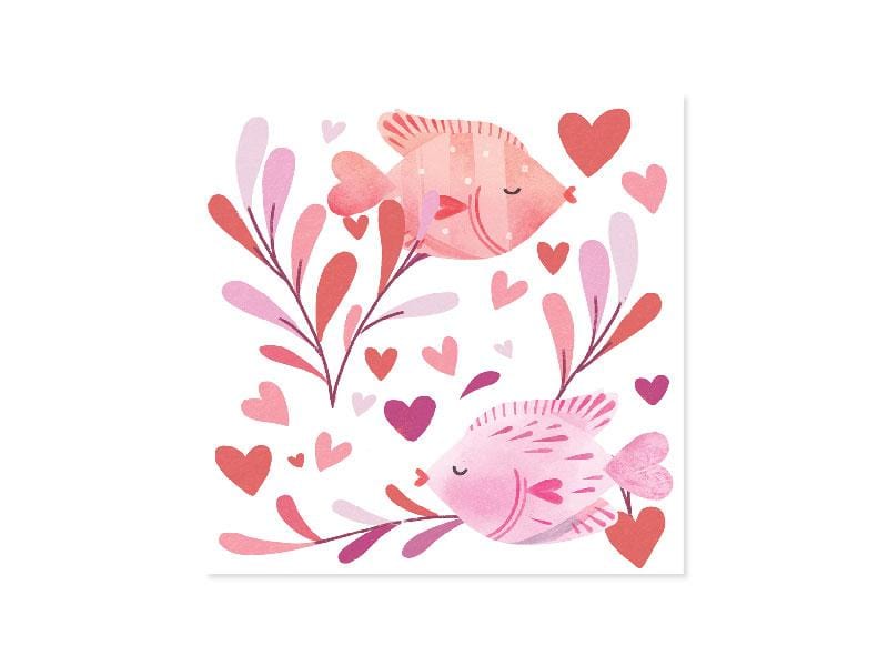 Up With Paper Card Kissing Fish Valentine Pop-Up Card