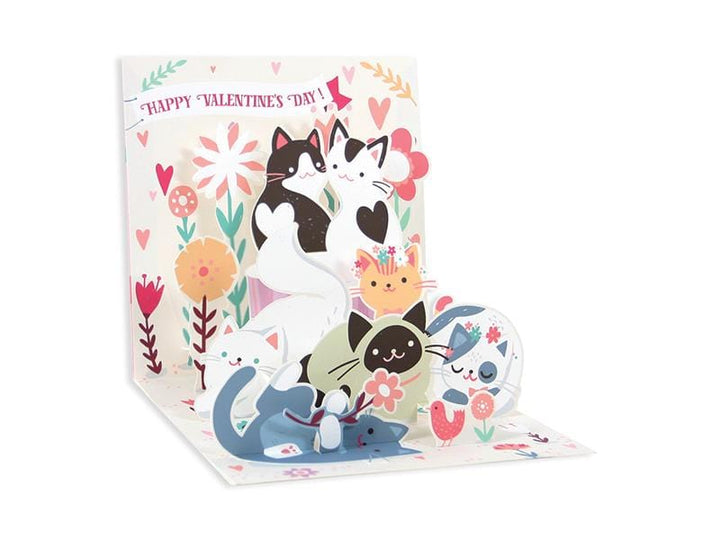 Up With Paper Card Kitty Love Valentine Pop-Up Card
