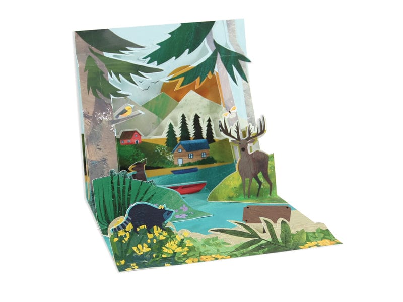 Up With Paper Card Mountain Lake Father's Day Pop-Up Card
