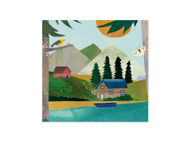 Up With Paper Card Mountain Lake Father's Day Pop-Up Card