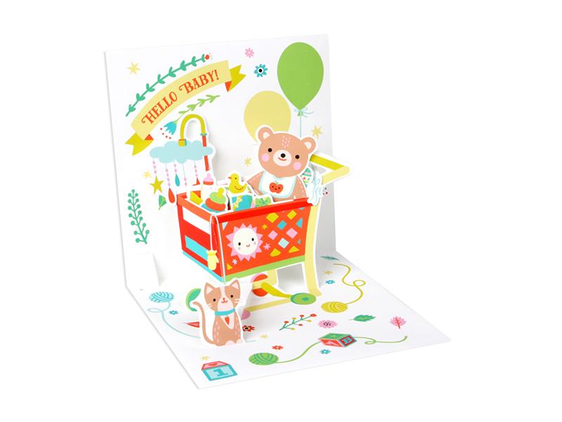 Up With Paper Card New Baby Pop-Up Card