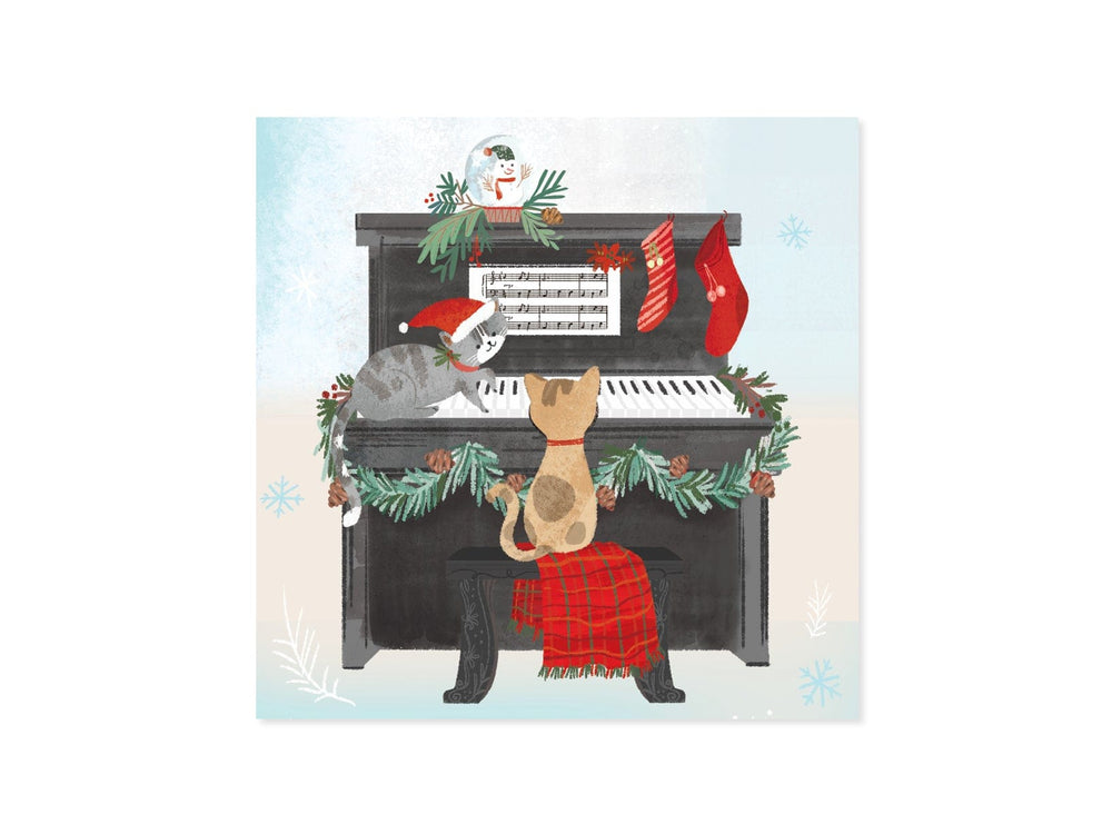 Up With Paper Card Piano Cats Christmas Pop-Up Card