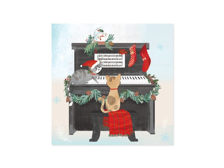 Up With Paper Card Piano Cats Christmas Pop-Up Card