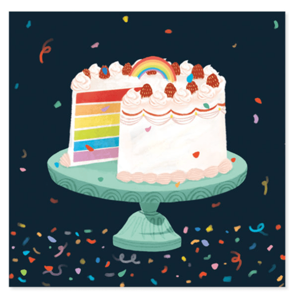 Up With Paper Card Rainbow Cake Pop-Up Card