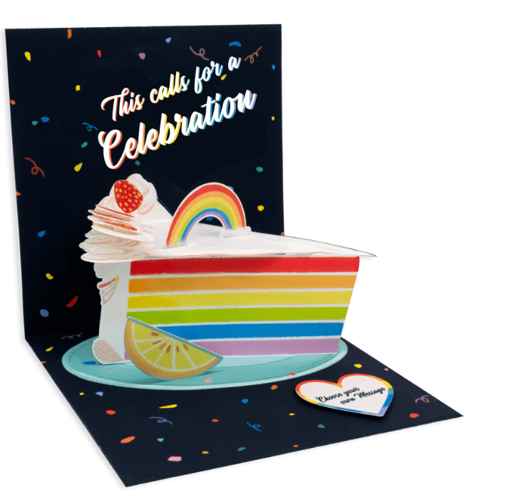 Up With Paper Card Rainbow Cake Pop-Up Card