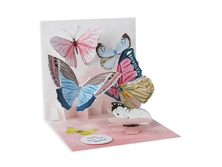 Up With Paper Card Watercolor Butterflies Pop-Up Card